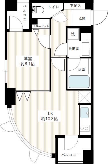 カスタリア高輪台 0502号室 間取り