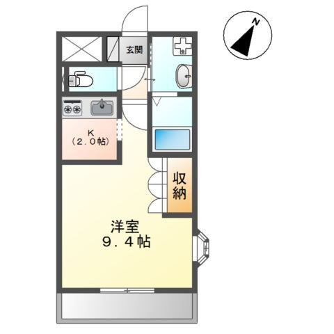 グランシャリオ 201号室 間取り