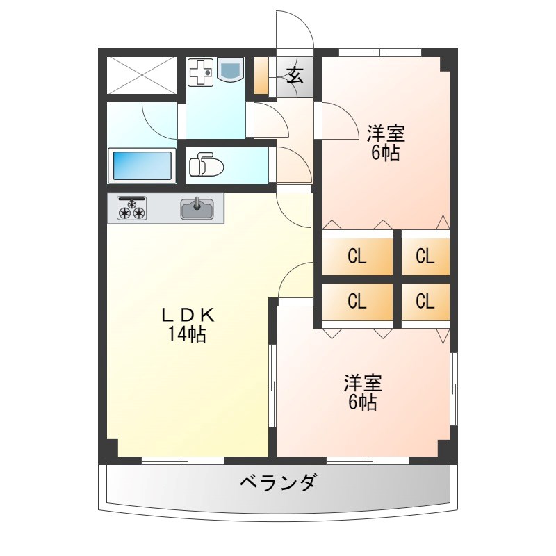 ガウディウムサカモト 201号室 間取り