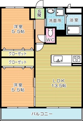 ルポートⅠ 202号室 間取り