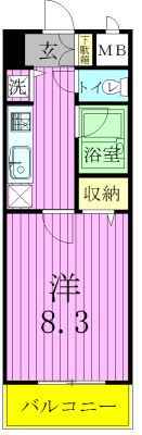 アジュールⅠ 202号室 間取り