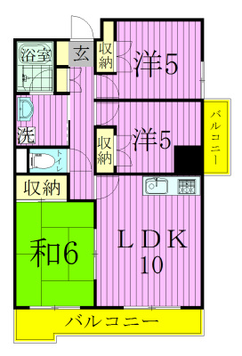 ヒルサイドコート松戸 206号室 間取り