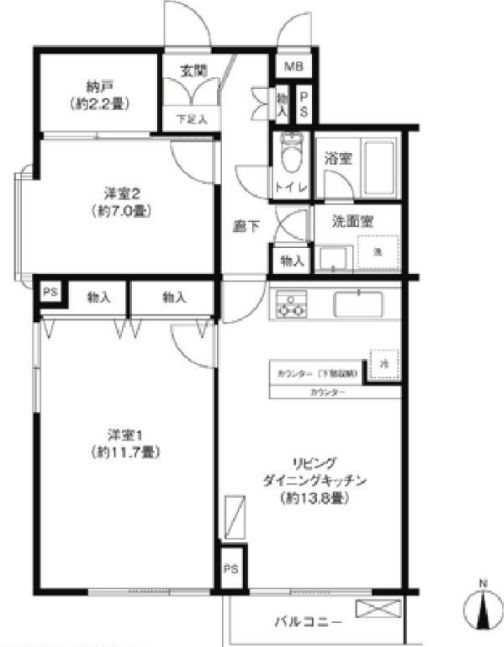フレール宮の坂 402号室 間取り