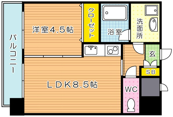 Ｈａｍｉｅｌ千防(ハミエル千防)  206号室 間取り