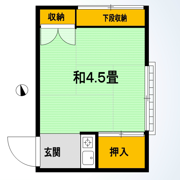 幸和荘 2F12号室 間取り