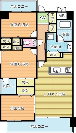 コモグランデ 201号室 間取り