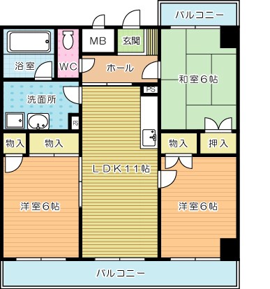 北方ハヤシビル 205号室 間取り