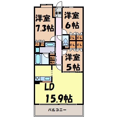 エスティメゾン東白壁 間取り図