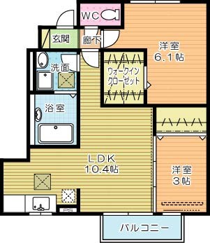 エスペランサ中曽根 105号室 間取り
