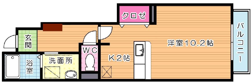 クリス山門 106号室 間取り