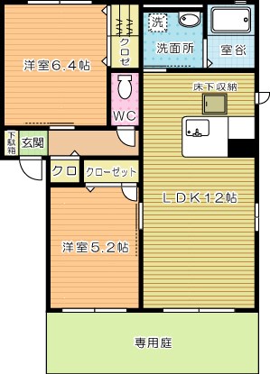 メイタイム　Ａ棟 102号室 間取り