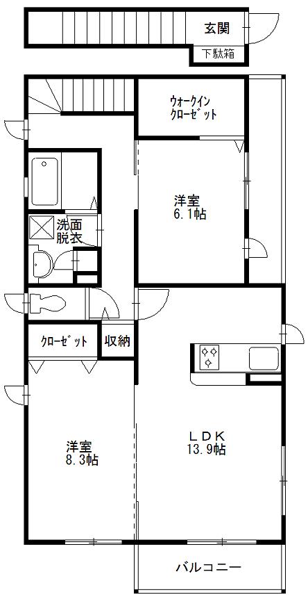 シャーメゾン　朔（ハジメ） 間取り