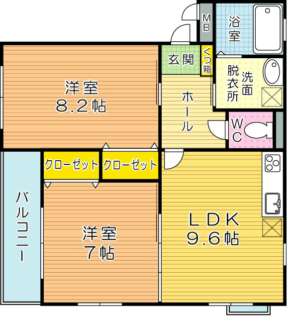 メゾン高田Ⅱ  202号室 間取り