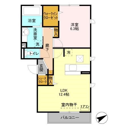 グラティア 105号室 間取り