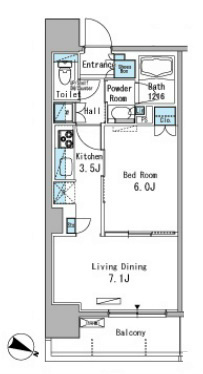 パークアクシス東十条 604号室 間取り