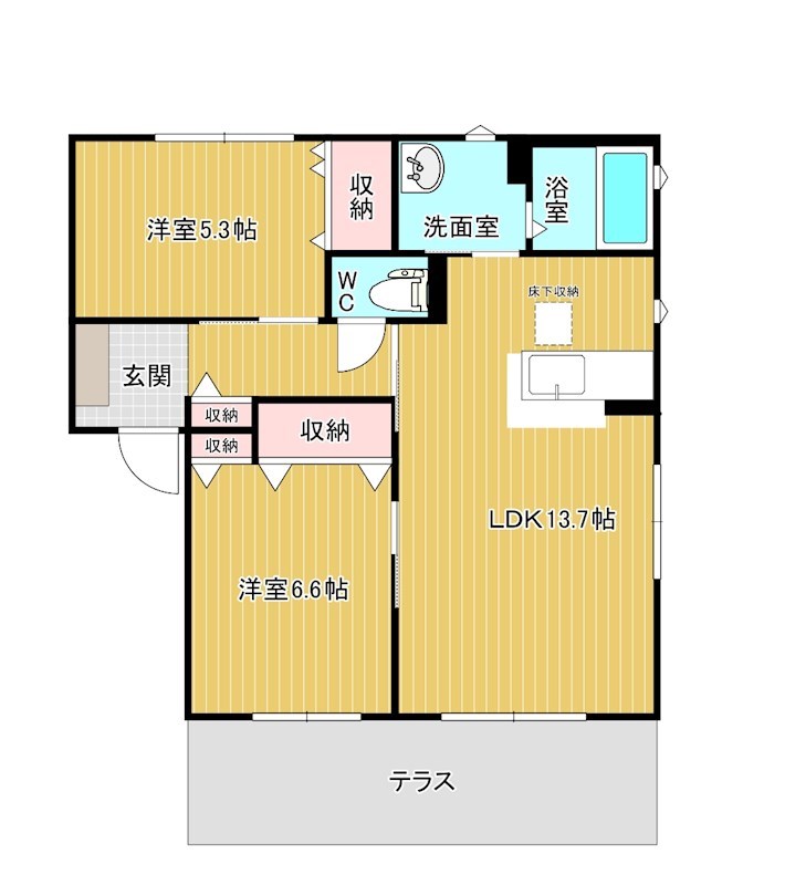 アムール半田　Ａ棟 102号室 間取り