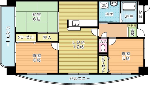 サンシティ小倉東  401号室 間取り