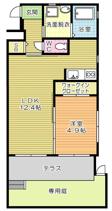 プラチナスタイル 107号室 間取り