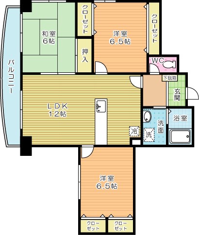 サンシティ田原Ⅱ 206号室 間取り