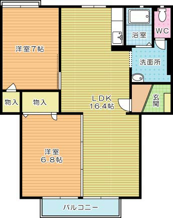フレグランス常盤　Ｂ棟 202号室 間取り
