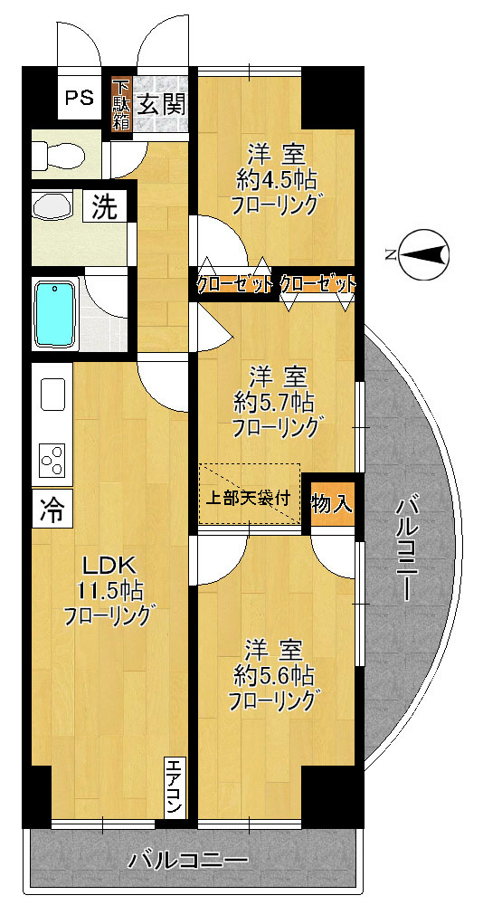 メゾンドシャングリラＡ棟 間取り図