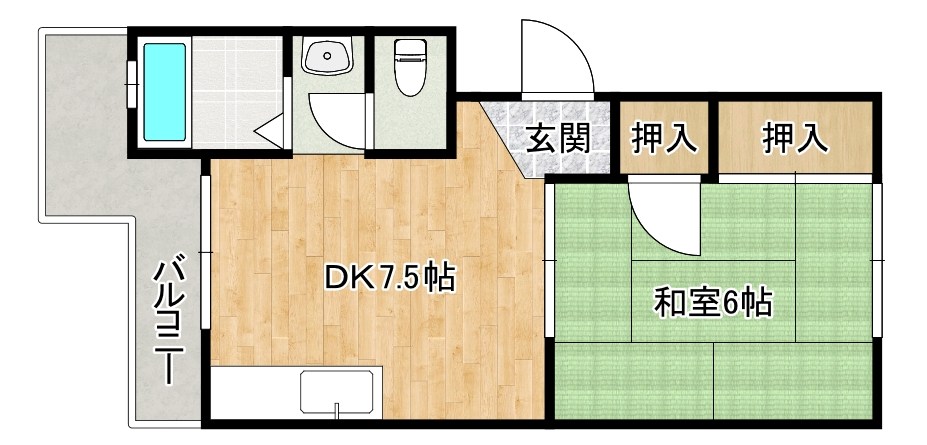 パークハイツ三萩野 102号室 間取り