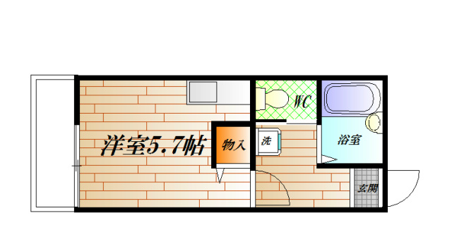 モンパルナス 1-B号室 間取り