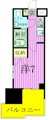パークキューブ北松戸 801号室 間取り