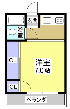 青雲荘 203号室 間取り