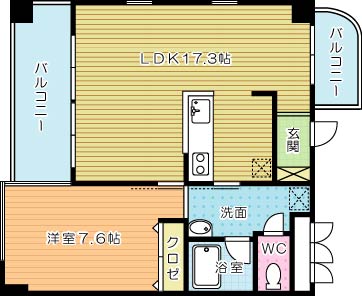 嵐山ツインビル南館 201号室 間取り