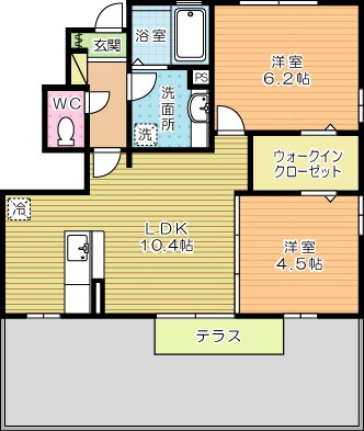 ボヌール 101号室 間取り