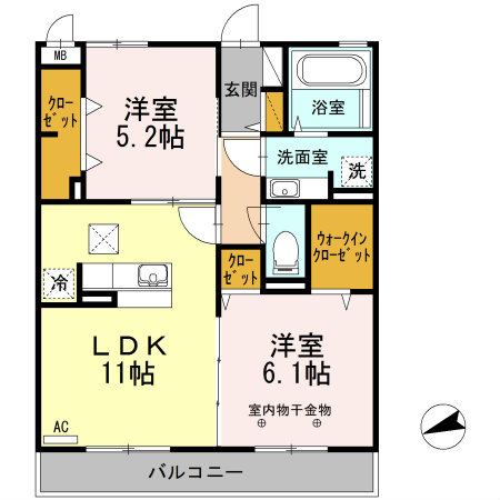 Glanz 102号室 間取り