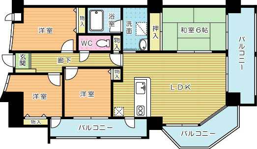 セカンドレオ守恒 501号室 間取り
