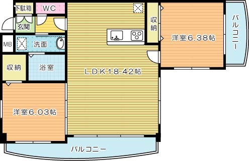 クロスコート門司港 402号室 間取り