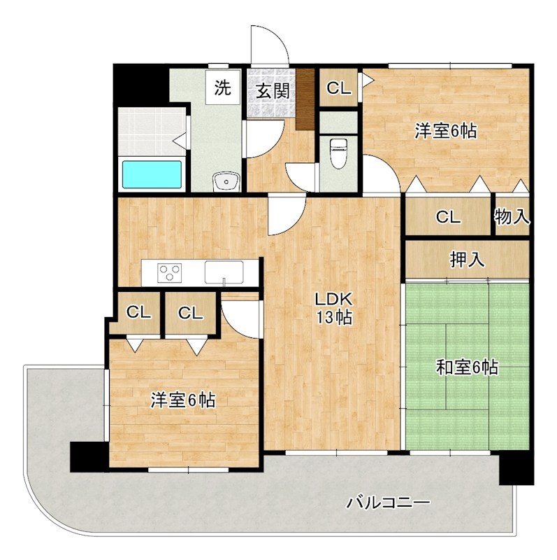 ヒルサイド守恒 503号室 間取り