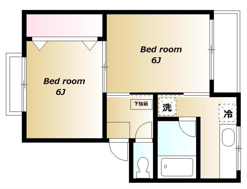 西山花園 106号室 間取り