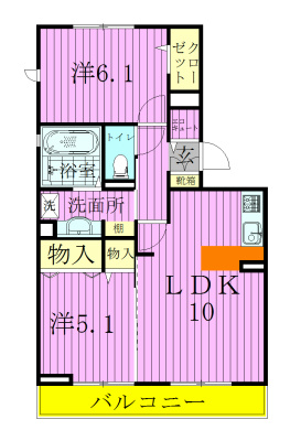 プレミールＢ 201号室 間取り
