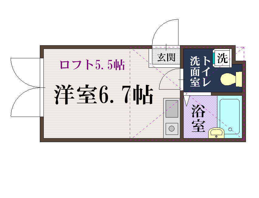 プリマ壱番館 104号室 間取り