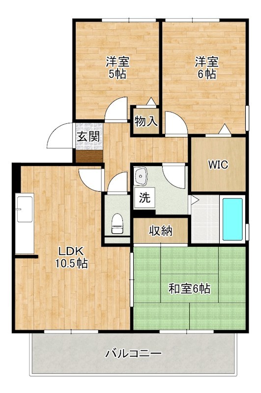 コンフォールⅡ番館 201号室 間取り