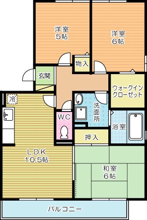 コンフォールⅡ番館 201号室 間取り