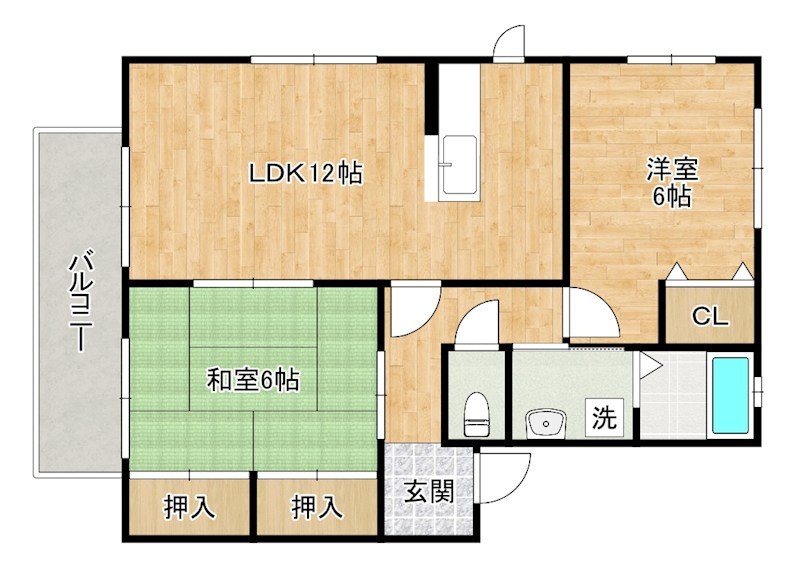 アネシス井堀Ｂ棟 202号室 間取り