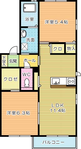 ＭＡＳＴ緑ヶ丘Ｅ棟 102号室 間取り