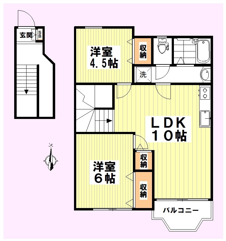 フラットプラザ 202号室 間取り