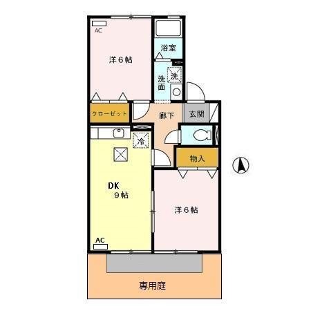 Villa Lounie 102号室 間取り