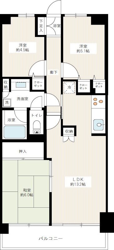コスモ西新井 0407号室 間取り