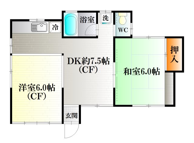 佐野大井貸家 間取り図