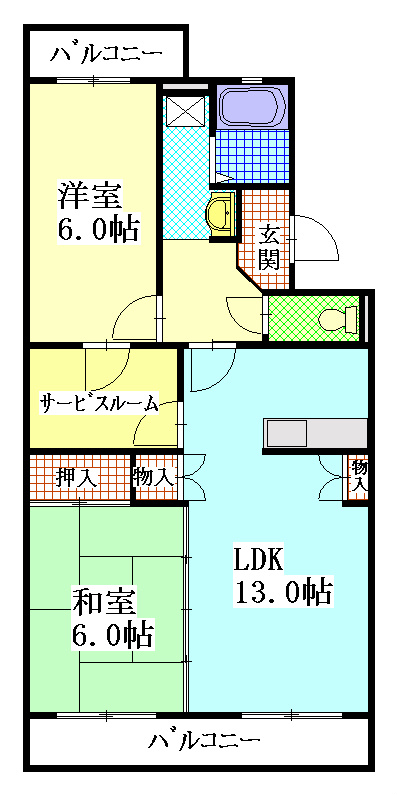 マンション東亜 202号室 間取り