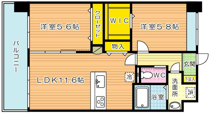 アルティザ小倉 1105号室 間取り