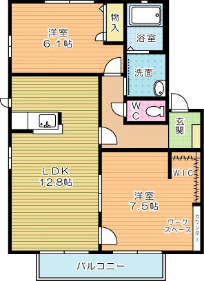プリムロウズフラット　A棟 202号室 間取り