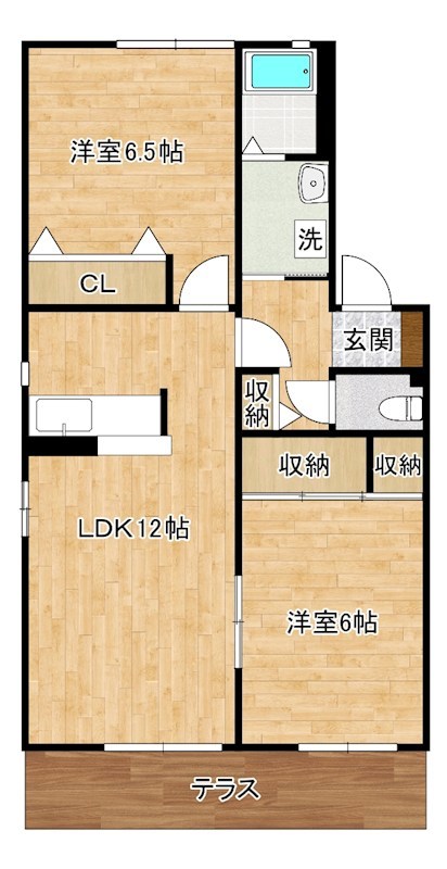 クロワール２０００　Ａ棟 102号室 間取り